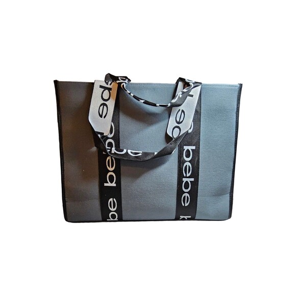 Bebe Hana Canvas Tote in Storm Gray NWT Retails $129 - Picture 4 of 11